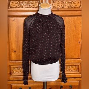 Bar III Black Top with Red Dots